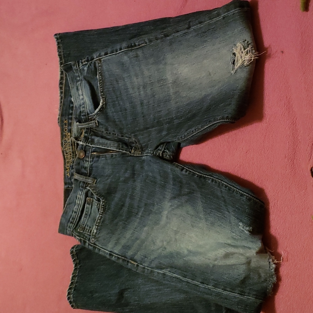 American Eagle 28x30 Original Boot Shredded Jeans Boys/Men